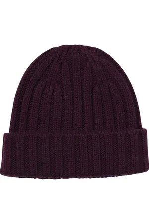 Aspesi Homme, Accessoires, Violet, Taille: ONE Size Bonnet en Tricot Côtelé Violet