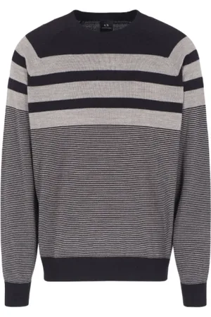 Armani Exchange Homme, Pulls, Multicolore, Taille: XL Pull à col rond rayé