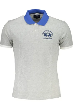 La Martina Homme, Tops, Gris, Taille: XL Polo Homme en Coton Gris