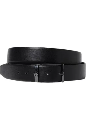 HUGO BOSS Homme, Accessoires, Noir, Taille: ONE Size Ceinture en Cuir Noir avec Boucle