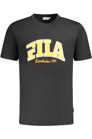 Fila Homme, Tops, Noir, Taille: L T-shirt Homme en Coton Noir avec Graphique