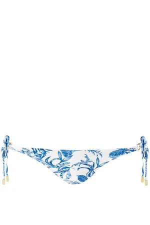 Melissa Odabash Femme, Maillots de bain, Bleu, Taille: 36 FR Bas de Bikini Feuille Bleue, Côté à Nouer