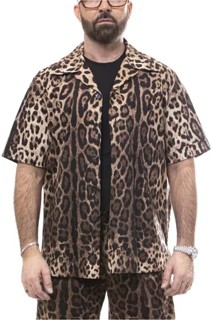 Dolce & Gabbana Homme, Chemises, Multicolore, Taille: L Chemise Homme Imprimé Léopard
