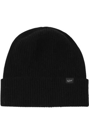 Woolrich Homme, Accessoires, Noir, Taille: L Bonnet Beanie Côtelé Noir