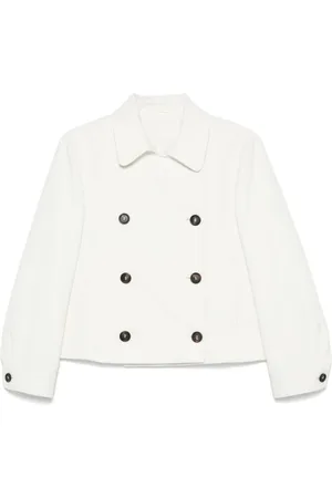 Brunello Cucinelli Femme, Vestes, Blanc, Taille: 38 FR Manteau Blanc Veste & Manteau Femme