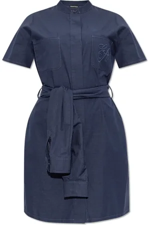 Emporio Armani Femme, Robes, Bleu, Taille: 36 FR Chemise avec logo