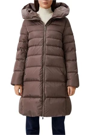 add Femme, Manteaux, Brun, Taille: 38 FR Doudoune couleur tourterelle avec capuche