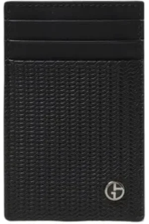 Giorgio Armani Homme, Accessoires, Noir, Taille: ONE Size Porte-cartes en Cuir Noir