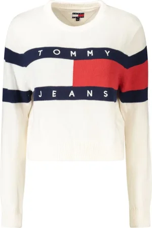 Tommy Hilfiger Femme, Pulls, Multicolore, Taille: 42 FR Pull Femme en Coton Blanc