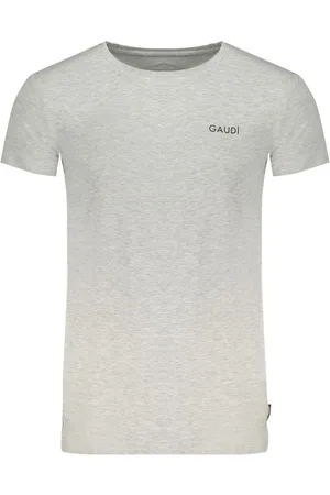 Gaudi Homme, Tops, Gris, Taille: S T-shirt en coton avec logo imprimé