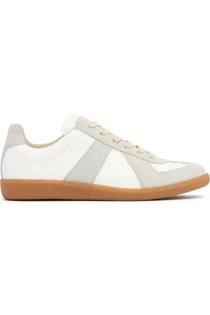 Maison Margiela Homme, Chaussures, Blanc, Taille: 41 EU Baskets Blancs en Cuir et Daim Replica