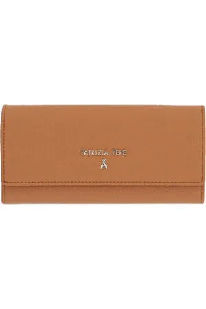 Patrizia Pepe Femme, Accessoires, Brun, Taille: ONE Size Portefeuille en cuir marron et porte-cartes