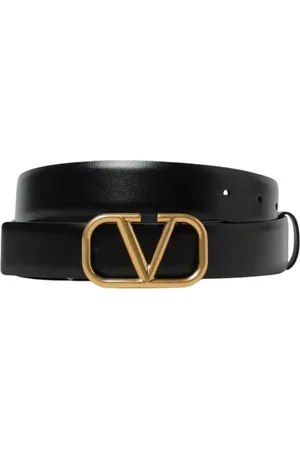 VALENTINO GARAVANI Homme, Accessoires, Noir, Taille: 90 CM Ceinture en Cuir Noir avec Boucle Élégante