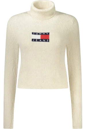 Tommy Hilfiger Femme, Pulls, , Taille: 42 FR Pull à Manches Longues avec Broderie Logo