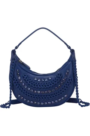 La Carrie Femme, Sacs, Bleu, Taille: ONE Size Sac Bleu Andromeda Petit avec Chaînes et Strass