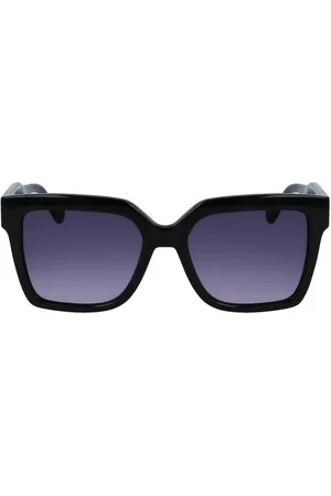 Liu Jo Unisex, Accessoires, Noir, Taille: ONE Size Lunettes de Soleil Carrées en Acétate avec Détails Contrastés