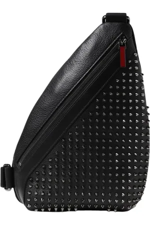 Christian Louboutin Homme, Sacs, Noir, Taille: ONE Size Sac à Bandoulière Clouté pour Homme