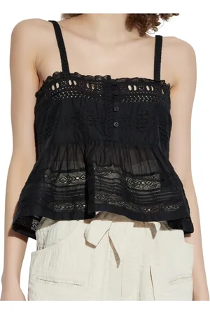 Isabel Marant Femme, Tops, Noir, Taille: 38 FR Haut en Coton Noir