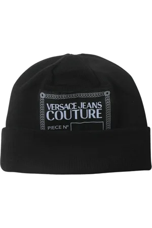 VERSACE Homme, Accessoires, Noir, Taille: ONE Size Chapeau de Luxe Brodé Noir