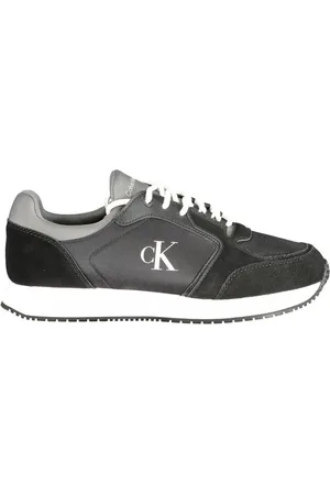 Calvin Klein Homme, Chaussures, Noir, Taille: 41 EU Baskets Homme en Cuir Noir Edge