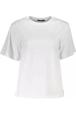 Roberto Cavalli Femme, Tops, Blanc, Taille: 36 FR Tee Slim Fit Élégant Imprimé