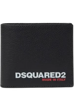 Dsquared2 Homme, Accessoires, Noir, Taille: ONE Size Portefeuille en Cuir Italien Élégant Accessoire Noir