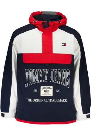 Tommy Hilfiger Homme, Vestes, Multicolore, Taille: XL Veste de Sport à Capuche en Nylon Bleu