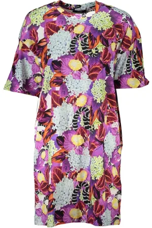 Roberto Cavalli Femme, Robes, Multicolore, Taille: 38 FR Robe Courte à Motif avec Logo