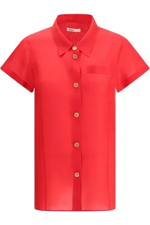 Khaite Femme, Blouses et Chemises, Rouge, Taille: 38 FR Chemise en Soie Keefe