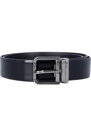 Dolce & Gabbana Homme, Accessoires, Noir, Taille: 105 CM Ceinture en Cuir Noir Classique avec Boucle
