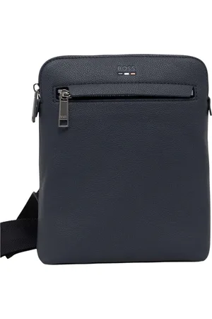 HUGO BOSS Homme, Sacs, Bleu, Taille: ONE Size Sac Bandoulière en Similicuir Bleu