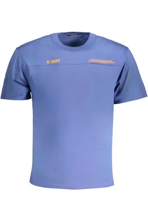 K-Way Homme, Tops, Bleu, Taille: M T-Shirt Bleu en Coton avec Poche