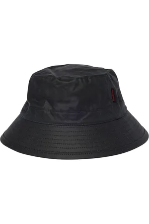 Barbour Homme, Accessoires, Bleu, Taille: M Chapeau seau en coton ciré bleu