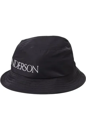 J.W.Anderson Homme, Accessoires, Noir, Taille: S Chapeau Seau Logo Noir Accessoire Élégant