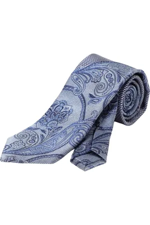 Etro Homme, Accessoires, Bleu, Taille: ONE Size Cravate en Soie Paisley Bleue