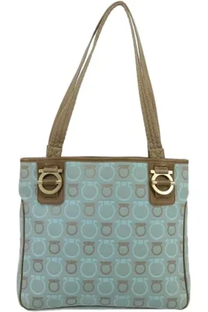 Salvatore Ferragamo Femme, Pre-owned, Bleu, Taille: ONE Size Pre-owned Toile sacs-main