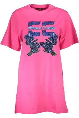 Roberto Cavalli Femme, Robes, Rose, Taille: 44 FR Robe Rose en Coton pour Femme