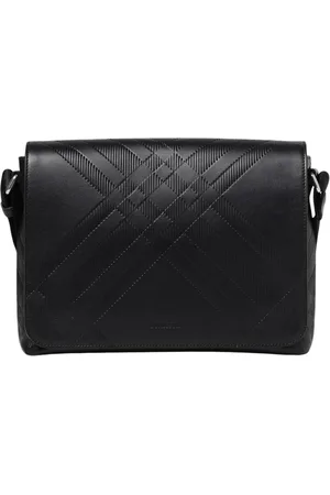 Burberry Homme, Sacs, Noir, Taille: ONE Size Sac Bandoulière en Cuir Noir