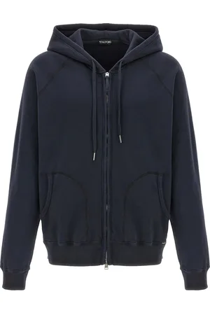 Tom Ford Homme, Sweatshirts et sweats à capuche, Bleu, Taille: L Sweat à Capuche avec Fermeture Éclair pour Homme