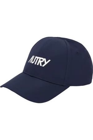 Autry Homme, Accessoires, Bleu, Taille: ONE Size Casquette avec Logo Blanc