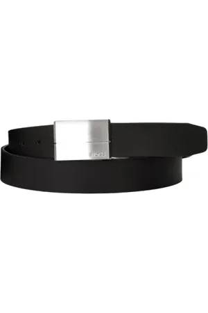 HUGO BOSS Homme, Accessoires, Noir, Taille: ONE Size Ceinture classique en cuir avec boucle interchangeable