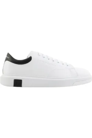 Armani Exchange Homme, Chaussures, Blanc, Taille: 45 EU Baskets en Cuir Blanc Venice