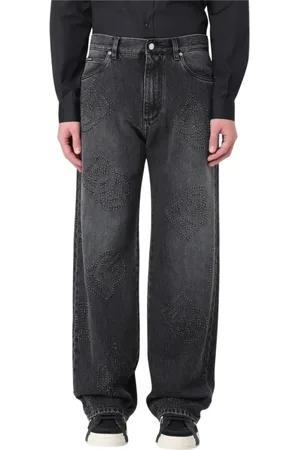 Dolce & Gabbana Homme, Jeans, Gris, Taille: S Jean Large Brodé Gris