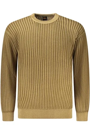 HUGO BOSS Homme, Sweatshirts et sweats à capuche, Vert, Taille: S Pull Homme en Coton Marron