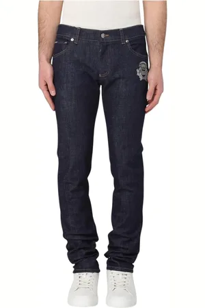 Dolce & Gabbana Homme, Jeans, Bleu, Taille: M Jean Skinny avec Logo Brodé