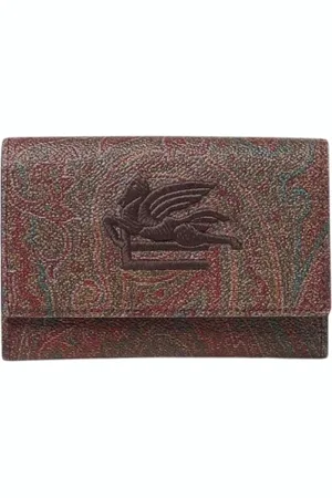 Etro Homme, Accessoires, Brun, Taille: ONE Size Portefeuille en Cuir Paisley de Luxe
