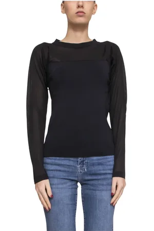 LIVIANA CONTI Femme, Tops, Noir, Taille: 42 FR Pull Kimono Noir pour Femmes
