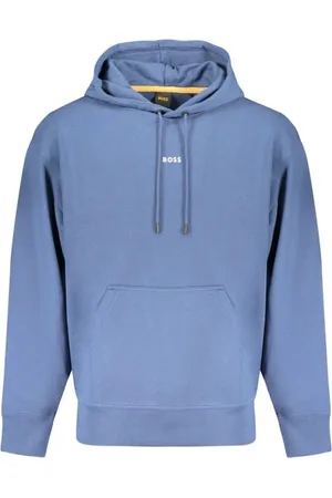 HUGO BOSS Homme, Sweatshirts et sweats à capuche, Bleu, Taille: XL Sweat à Capuche en Coton Bleu