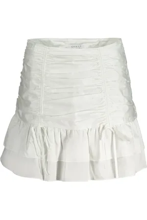 Guess Femme, Jupes, Blanc, Taille: 36 FR Jupe courte blanche avec détails contrastés