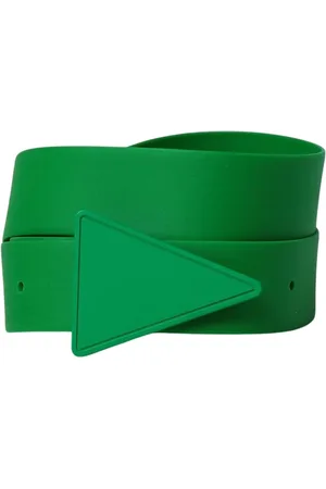 Bottega Veneta Homme, Accessoires, Vert, Taille: 90 CM Ceinture en Caoutchouc Vert avec Boucle Triangle